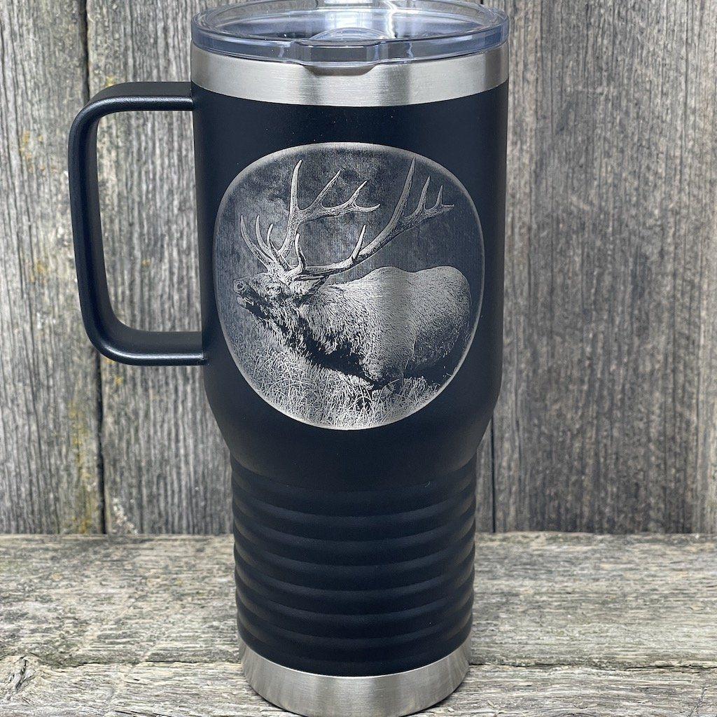 Custom Elk and Walleye tumbler 20 oz Outdoorsman Mug