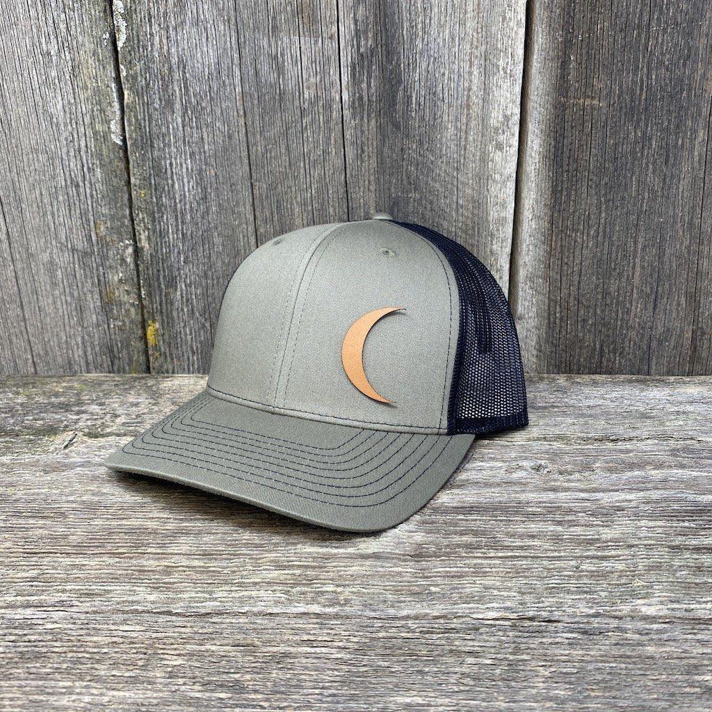Crescent Moon Chestnut Leather Patch Hat - Richardson 112 | Hells Canyon Designs Loden/Black