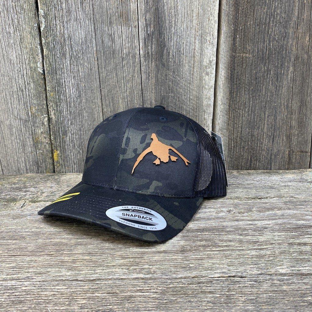 DESIGNS - Canyon CHESTNUT HELLS SNAPBACK LEATHER DUCK CANYON PATCH - Hells HUNTERS HAT Designs | FLEXFIT