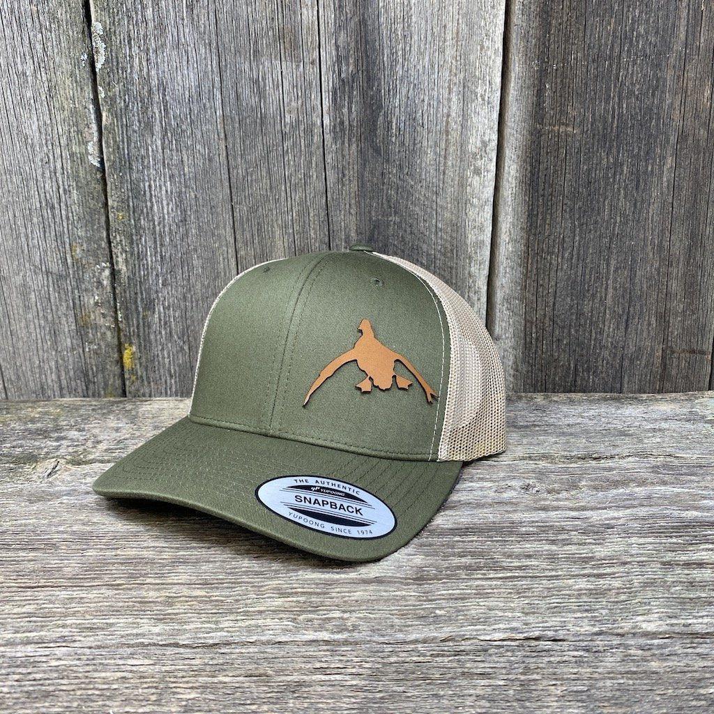 HUNTERS LEATHER CANYON Canyon Designs CHESTNUT FLEXFIT HAT - DESIGNS SNAPBACK PATCH DUCK | HELLS - Hells