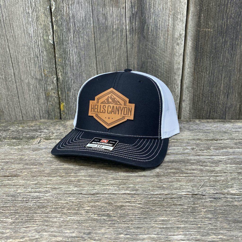 Hells Canyon Leather Patch Hat - Richardson 112 | Hells Canyon Designs Black/White