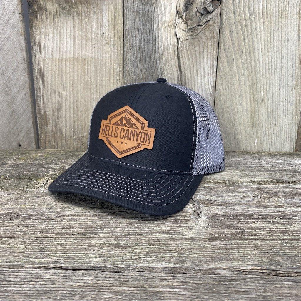 Elk Rack Natural Leather Patch Hat - Richardson 112 | Hells Canyon Designs Loden/Black