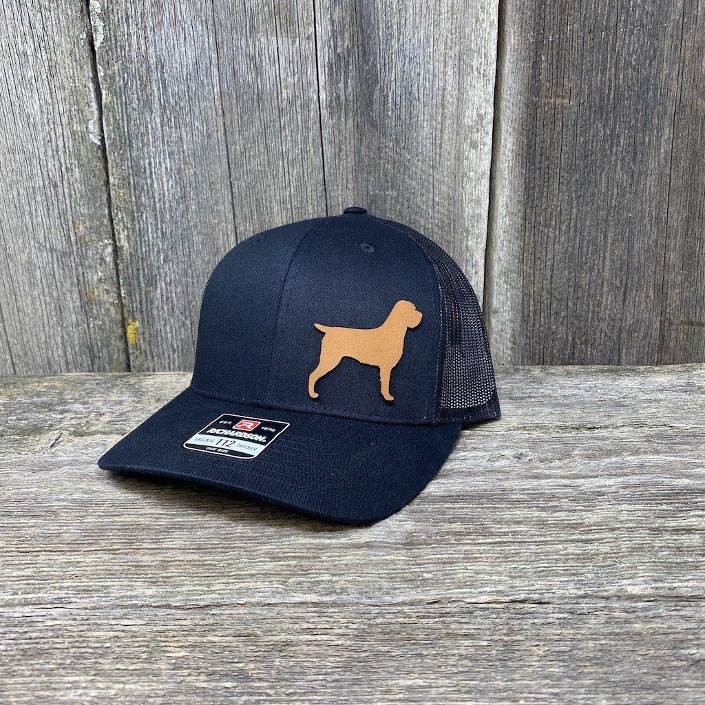 HUNTING DOG CHESTNUT LEATHER PATCH HAT RICHARDSON 112 Solid Black