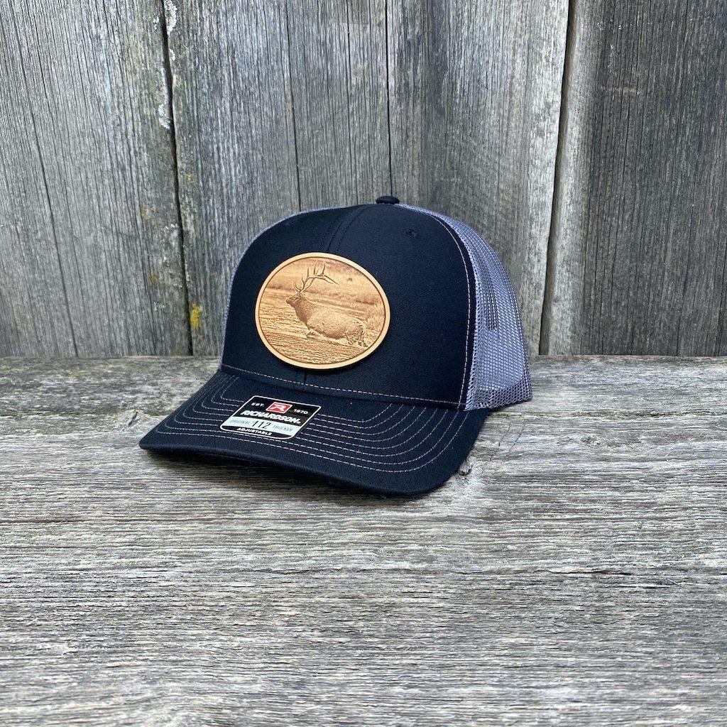 River Elk Leather Patch Hat - Richardson 112 | Hells Canyon Designs Black/White