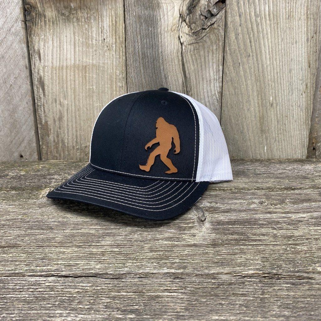 Sasquatch Oregon Leather Patch Hat - Richardson 112 | Hells Canyon Designs Charcoal/White