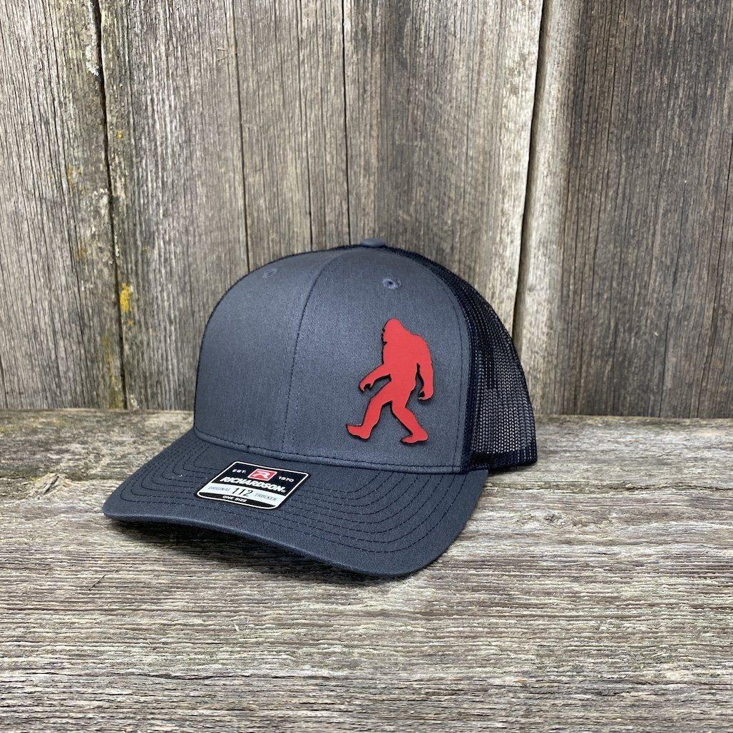 SASQUATCH RED LEATHER PATCH HAT RICHARDSON 112 HELLS CANYON DESIGNS Hells Canyon Designs