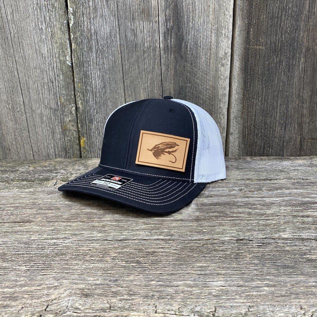 Crescent Moon Chestnut Leather Patch Hat - Richardson 112 | Hells Canyon Designs Charcoal/White