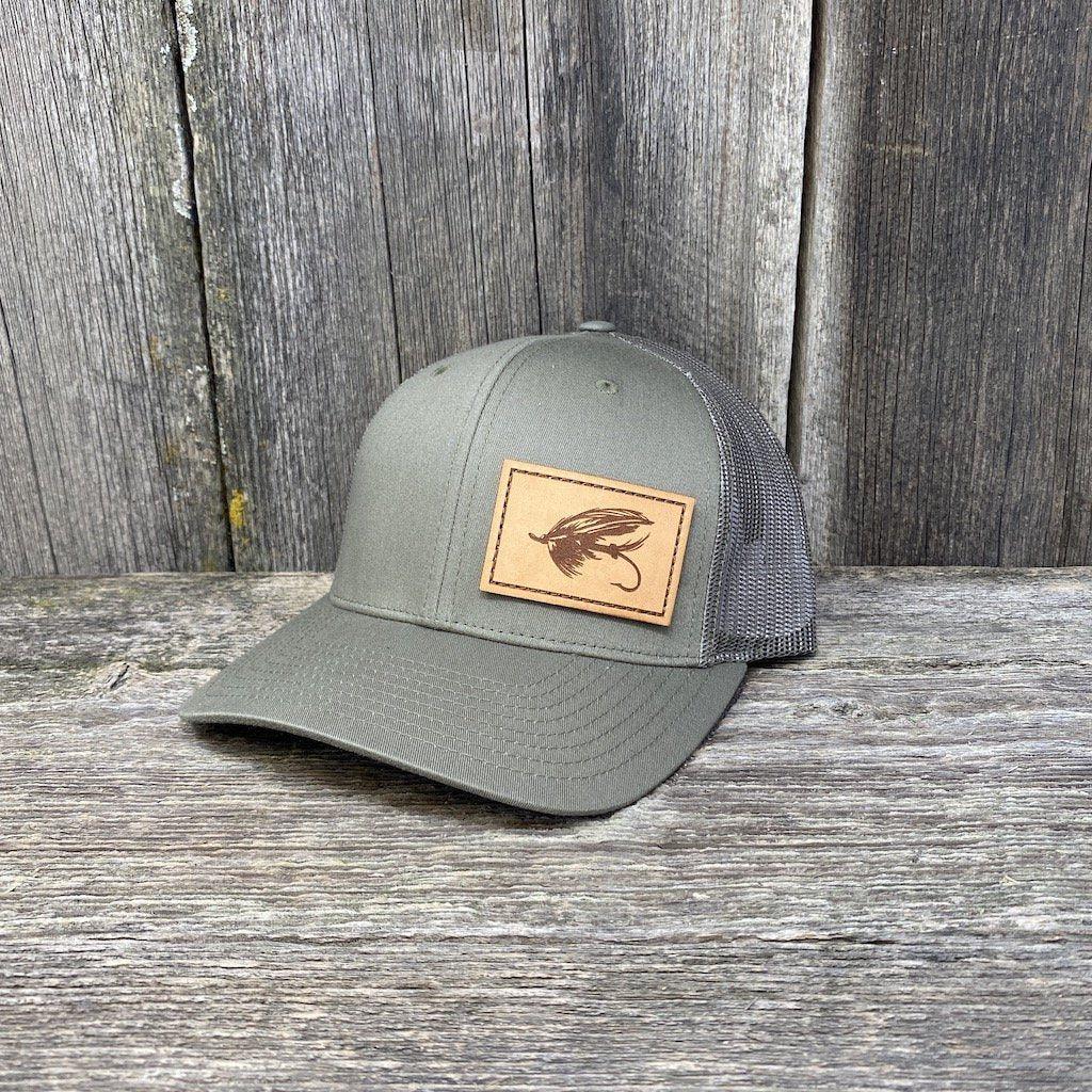 Salmon Fishing Leather Patch Hat - Richardson 112 | Hells Canyon Designs Loden